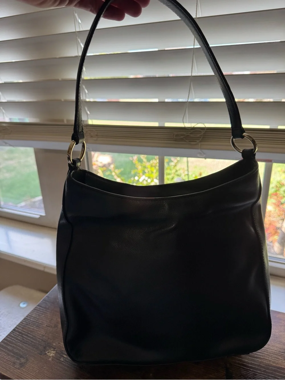 Kate Spade New York Black Saffiano Leather Shoulder Bag Hobo Tote